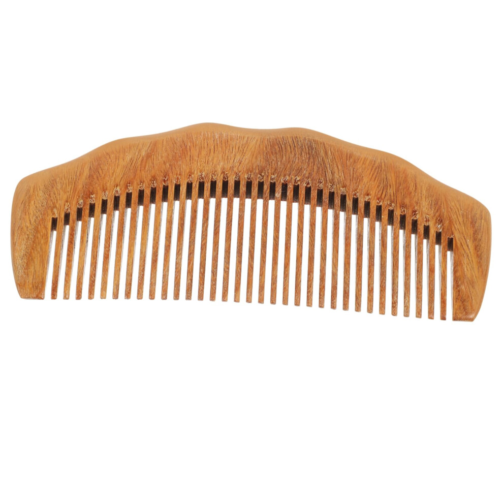 Wooden Hair Comb with Gentle Detangling Design, Ergonomic Sandalwood Grip, Wide Tooth for Scalp Massage