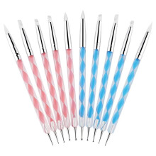 10 PCS DualEnded Nail Art Dotting Tools Silicone Sculpting Pens for 3D Manicure Decoration