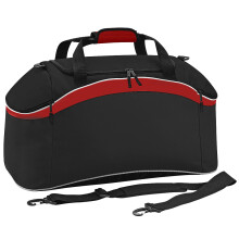(One Size, Black/ Classic Red/ White) BagBase Teamwear Sport Holdall / Duffle Bag (54 Litres) (Pack of 2)