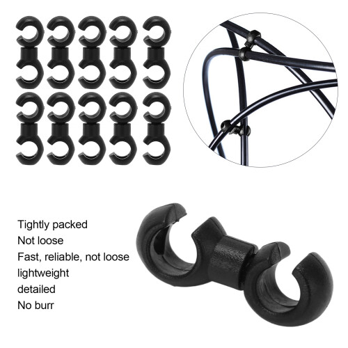 10PCS Black Plastic Bicycle Brake Cable S Clips 18.7mm 2