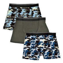 (7-8 Years, Grey Camo) Tom Franks Boys Camo Boxers (Pack Of 3)