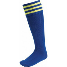 (3 UK-6 UK, Royal Blue/Yellow) Euro Childrens/Kids Stripe Detail Football Socks