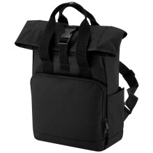 (One Size, Black) Bagbase Unisex Adult Mini Recycled Twin Handle Backpack