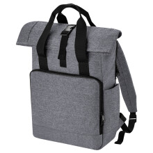 (One Size, Grey Marl) Bagbase Unisex Adult Roll Top Recycled Twin Handle Backpack