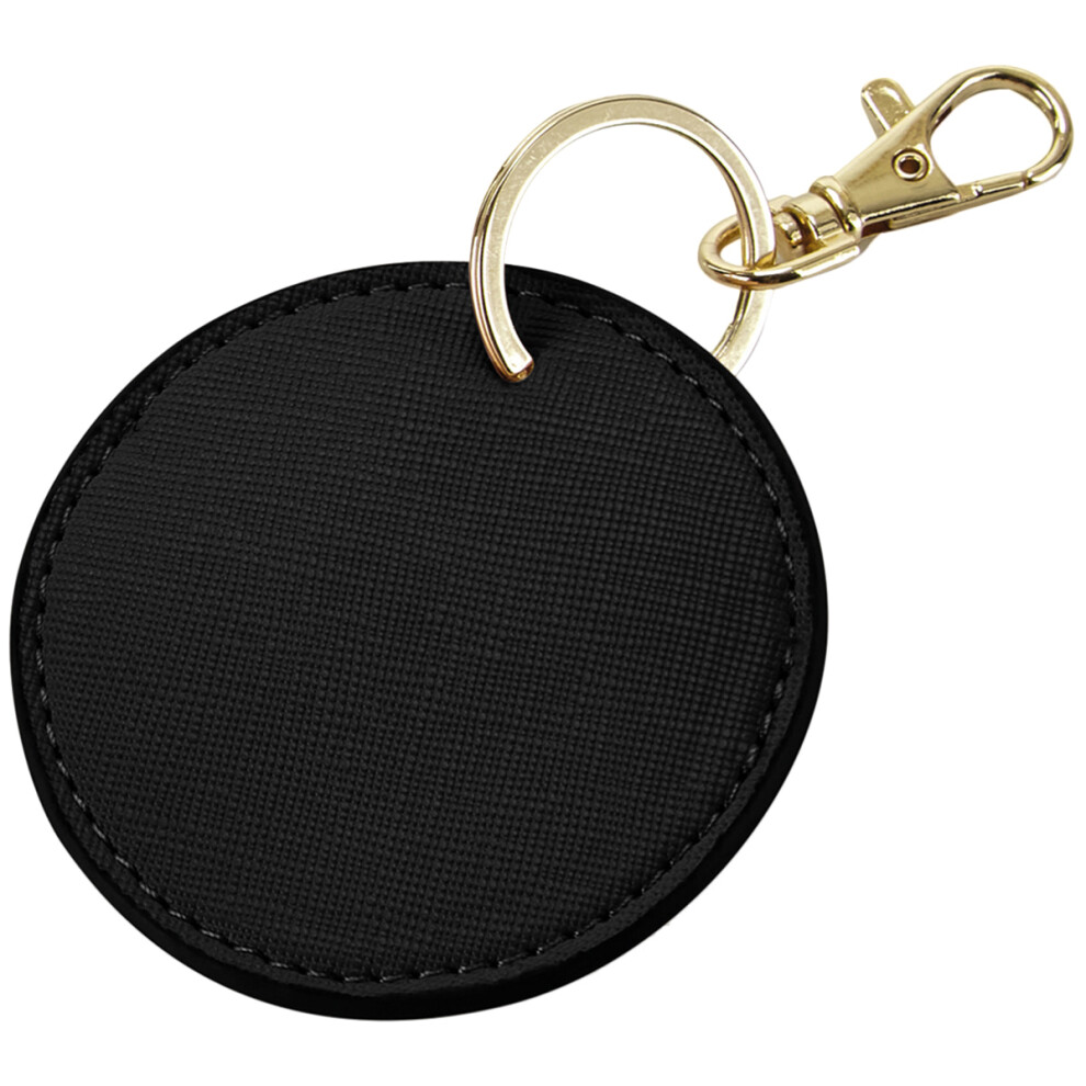 Bagbase (One Size, ) Boutique Circular Leather-Look Pu Keyclip Black