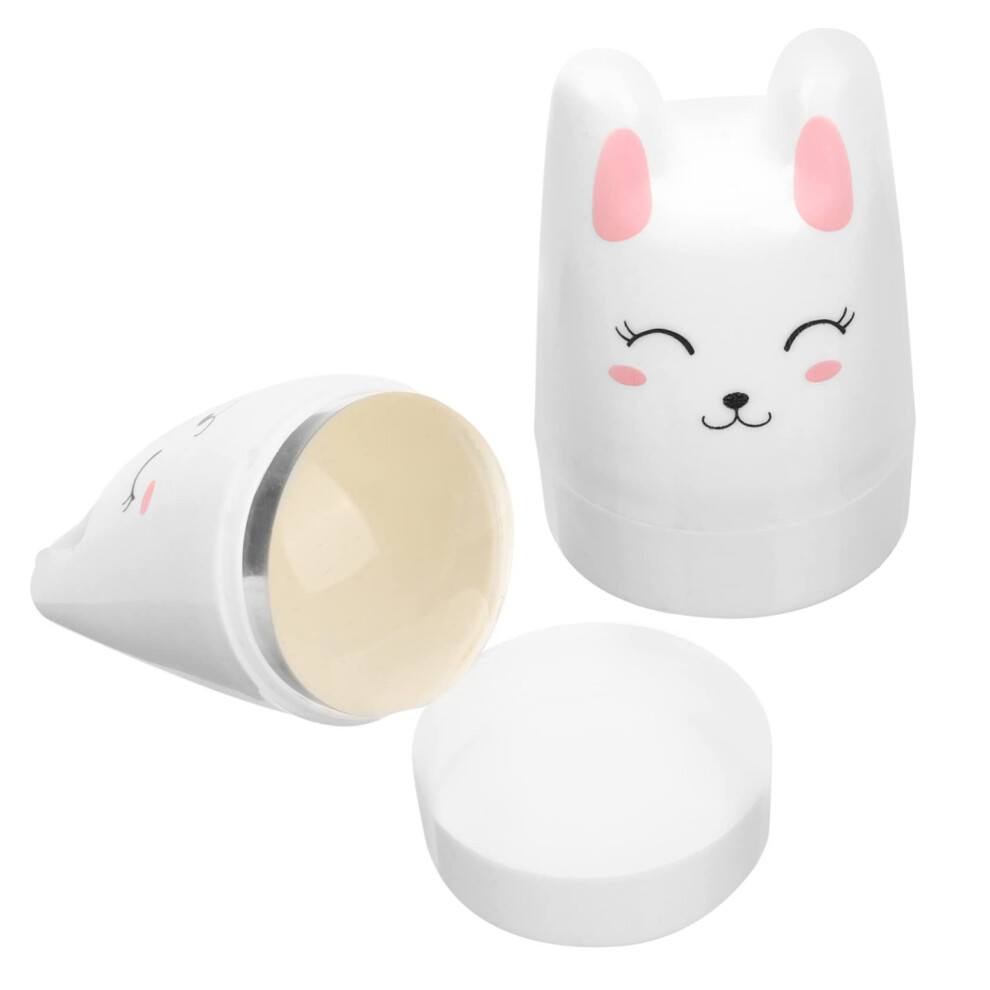 MERRYHAPY 2pcs Bunny Shape Silicone Nail Stamper with Scraper for Creative Manicure and DIY Designs