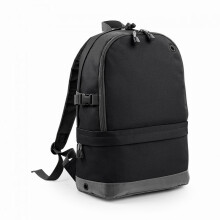 (One Size, Black) BagBase Backpack / Rucksack Bag (18 Litres Laptop Up To 15.6 Inch) (Pack of 2)