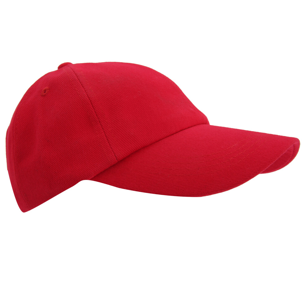 Result (One Size, Red) Unisex Low Profile Heavy Brushed Cotton Baseball Cap (Pack Of 2)