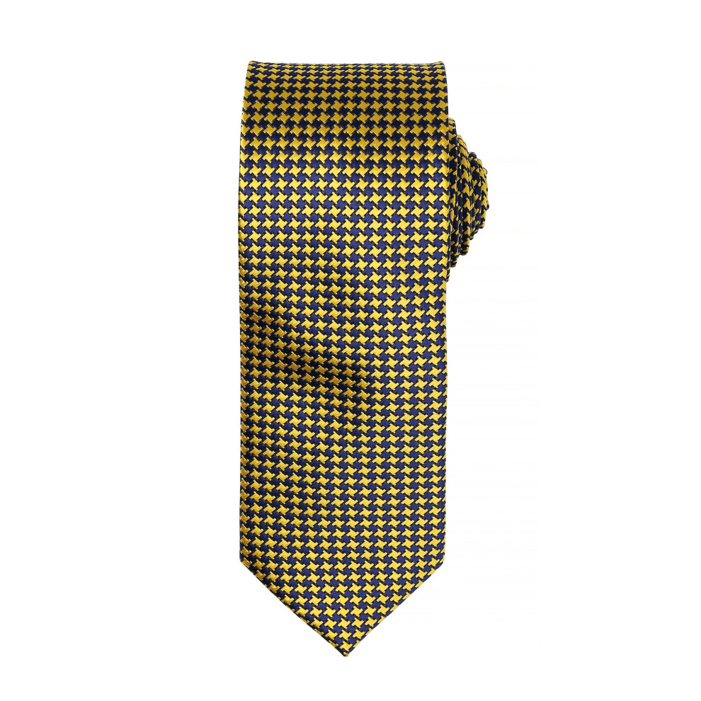 Premier Mens Puppy Tooth Formal Work Tie (Pack of 2) (Gold) - Yellow - One Size - Image 2
