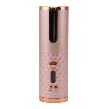 Cordless Hair Curler Automatic Curling Iron with LCD Display USB Rechargeable Adjustable Heat for Travel