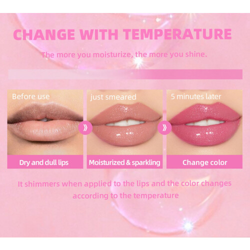 Magic Color Changing Lip Oil with Deep Hydration and Lightweight Gloss Texture, 1PC 2