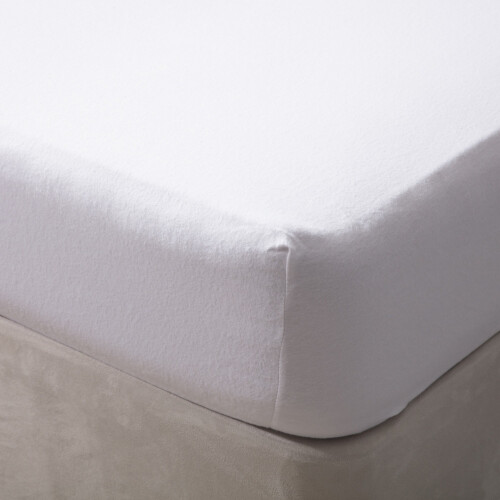 (Cot, White) Belledorm Jersey Cotton Fitted Sheet 1