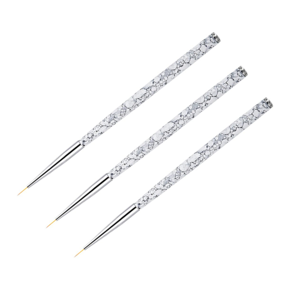 Nail Art Brushes Set 3pcs Precision Fine Tip Professional Gel Nail Detail Tools Easy Clean Bristles