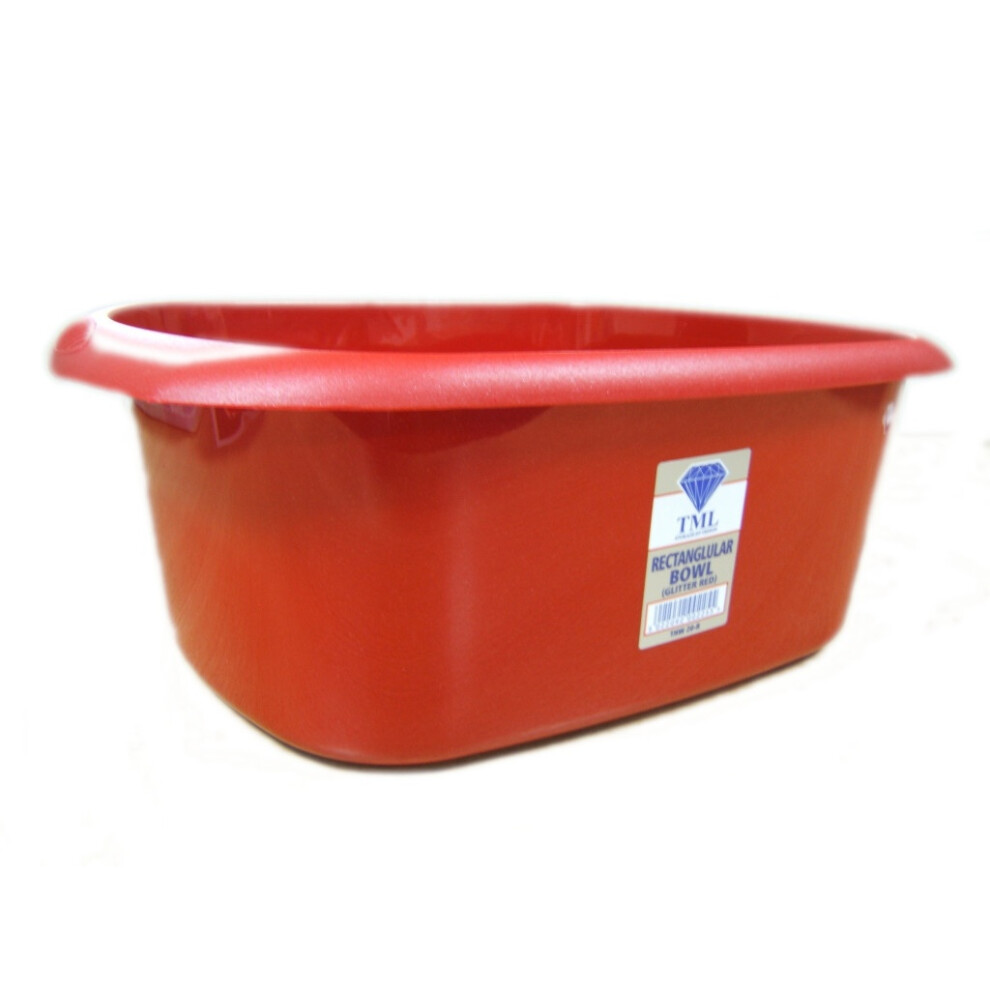 Tml (11L, Glitter ) Rectangular Plastic Bowl Red