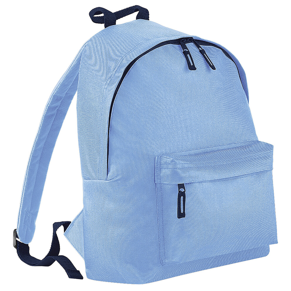 Bagbase (One Size, Sky /French Navy) Fashion Backpack / Rucksack (18 Litres) (Pack Of 2) Blue