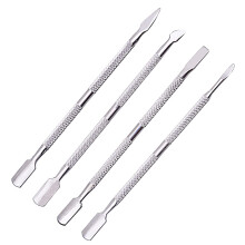 4 Pcs Stainless Steel Cuticle Pusher and Nail Cleaner Dual Ended Remover for Manicure Pedicure