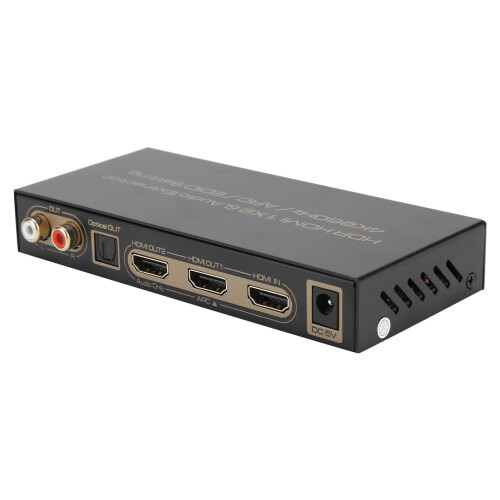 HDMI Splitter 3D Compatibility HDR Support, HDMI Audio Extractor Wide Compatible with Remote Control Auto Switching, 4K High Video Resolution Adapter 1
