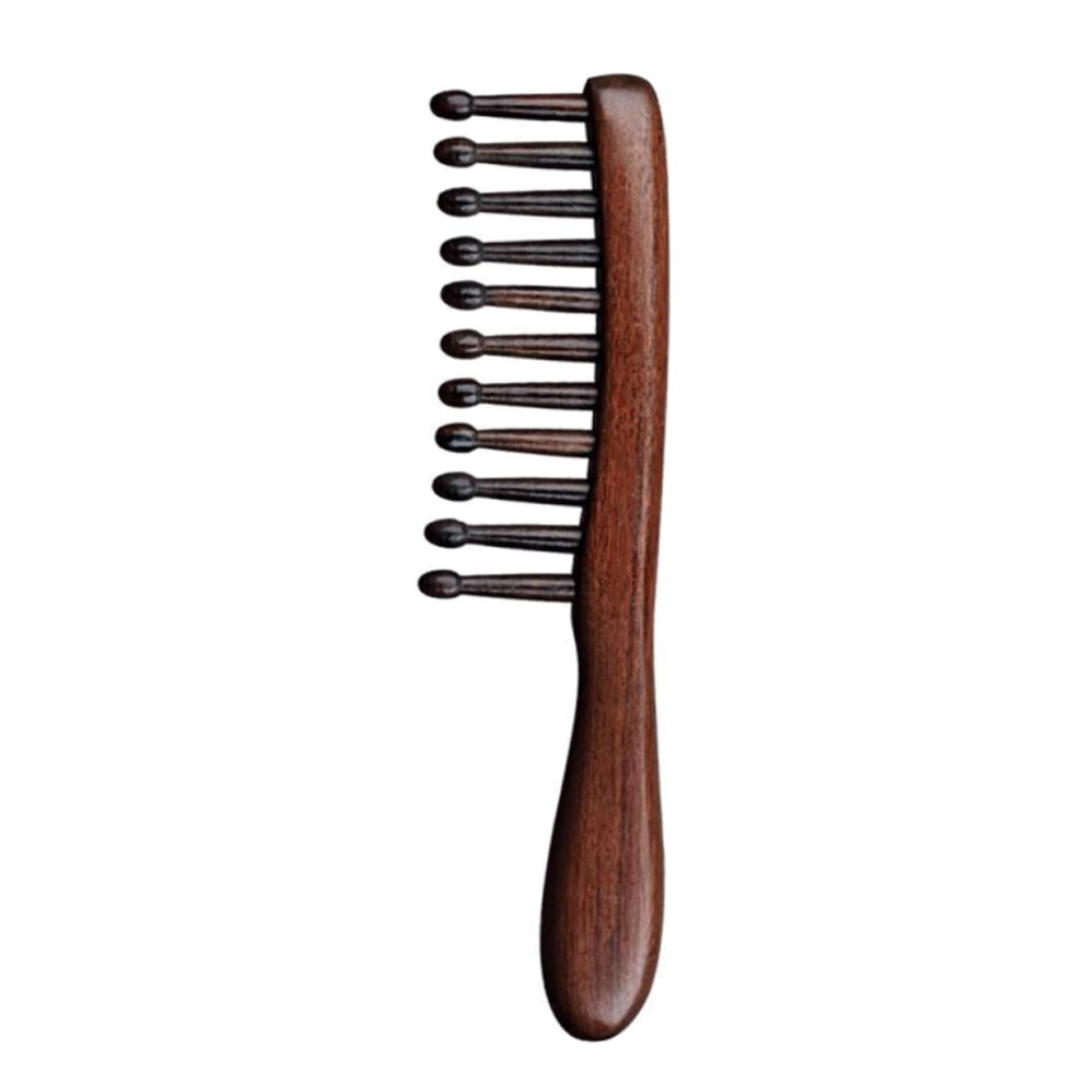Unisex Wooden Hair Comb Sandalwood Wide Tooth For Curly Hair Gentle Detangling And Scalp Massage