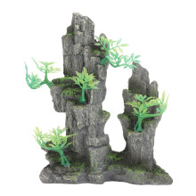 Bezpečný netoxický materiál, akvárium, ornament s výhľadom na hory, živica, dekorácia akvária, sladkovodné, slanovodné, kompatibilné s