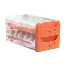 Organizador de ovos com alça, bandeja dupla para ovos para geladeira, empilhável, material de qualidade alimentar, à prova de poeira, com visor