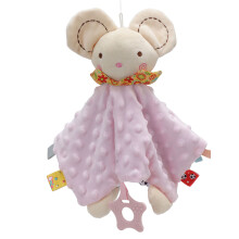Pluche babydekentje met labeltjes, superzacht en schattig babyspeelgoed, gemaakt van hoogwaardig materiaal, ideaal als veiligheidsdekentje voor
