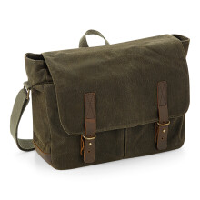 (One Size, Olive Green) Quadra Heritage Waxed Canvas Messenger Bag