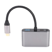 Thunderbolt 3 USB-C zu HDMI/VGA-Konverter mit USB 3.0 und Schnellladefunktion, digitaler AV-Multiport-Adapter für externe Monitore und Ultra HD