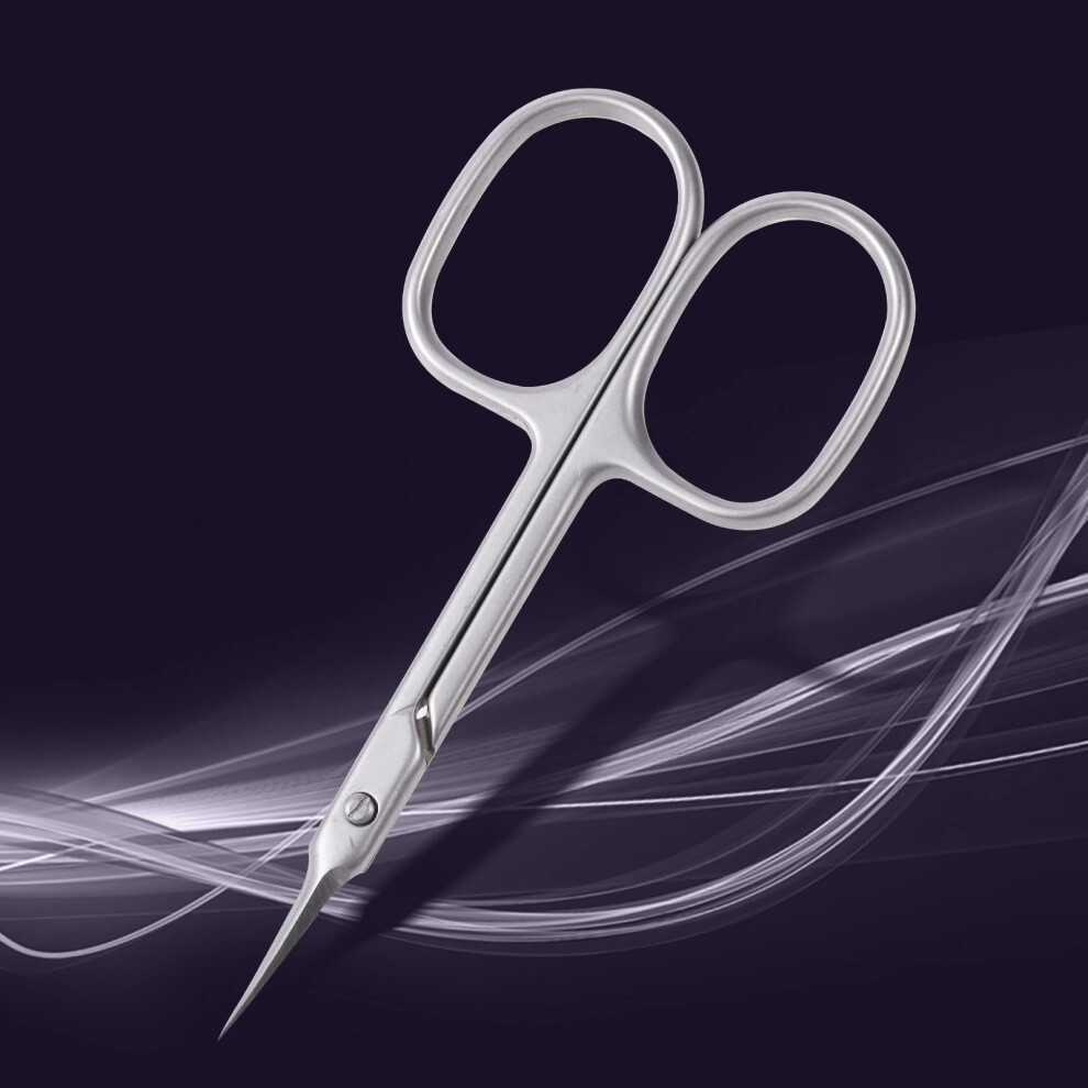 Stainless Steel Cuticle Nipper and Curved Blade Scissors Kit for Nail and Eyebrow Grooming