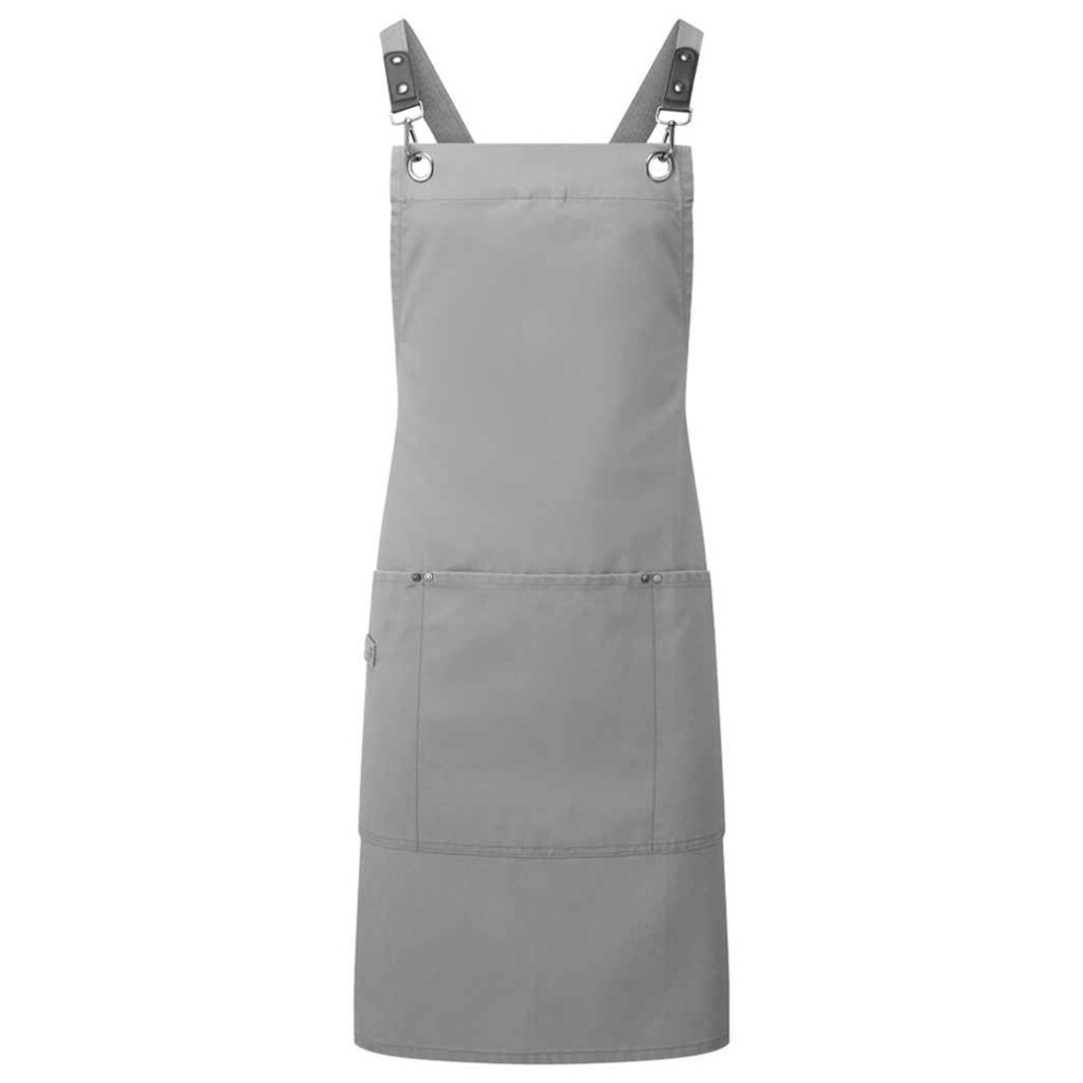 (One Size, Dark Grey) Premier Cross Back Clip Bib Apron 5063703670548