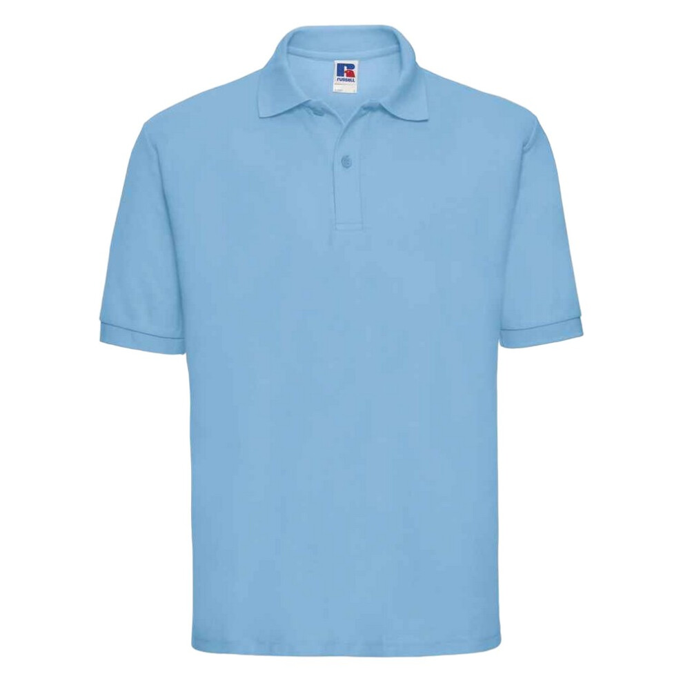 Russell (S, Sky) Unisex Adult Classic Polycotton Polo Shirt
