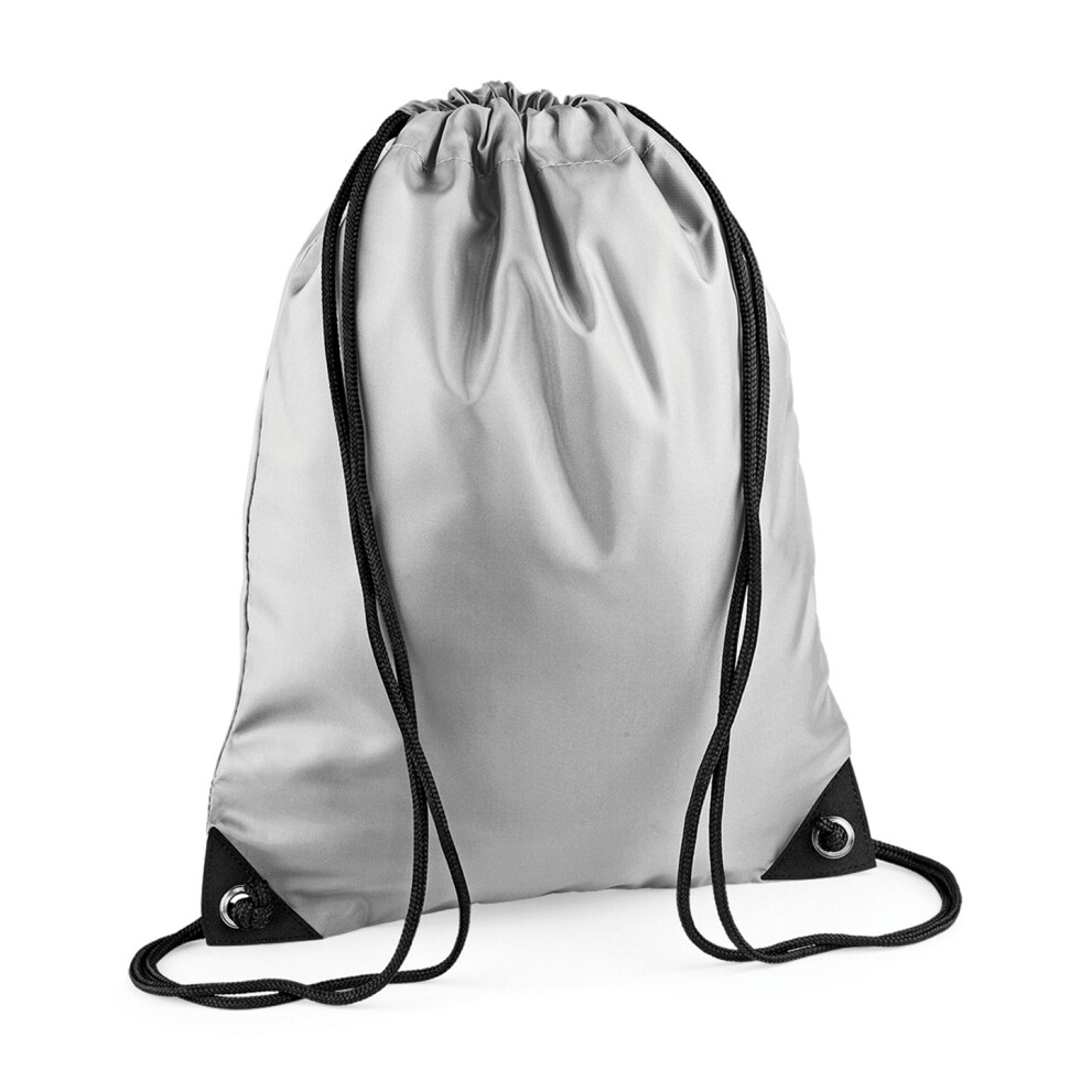 New Bagbase Unisex (One Size, ) Premium Drawstring Bag Silver
