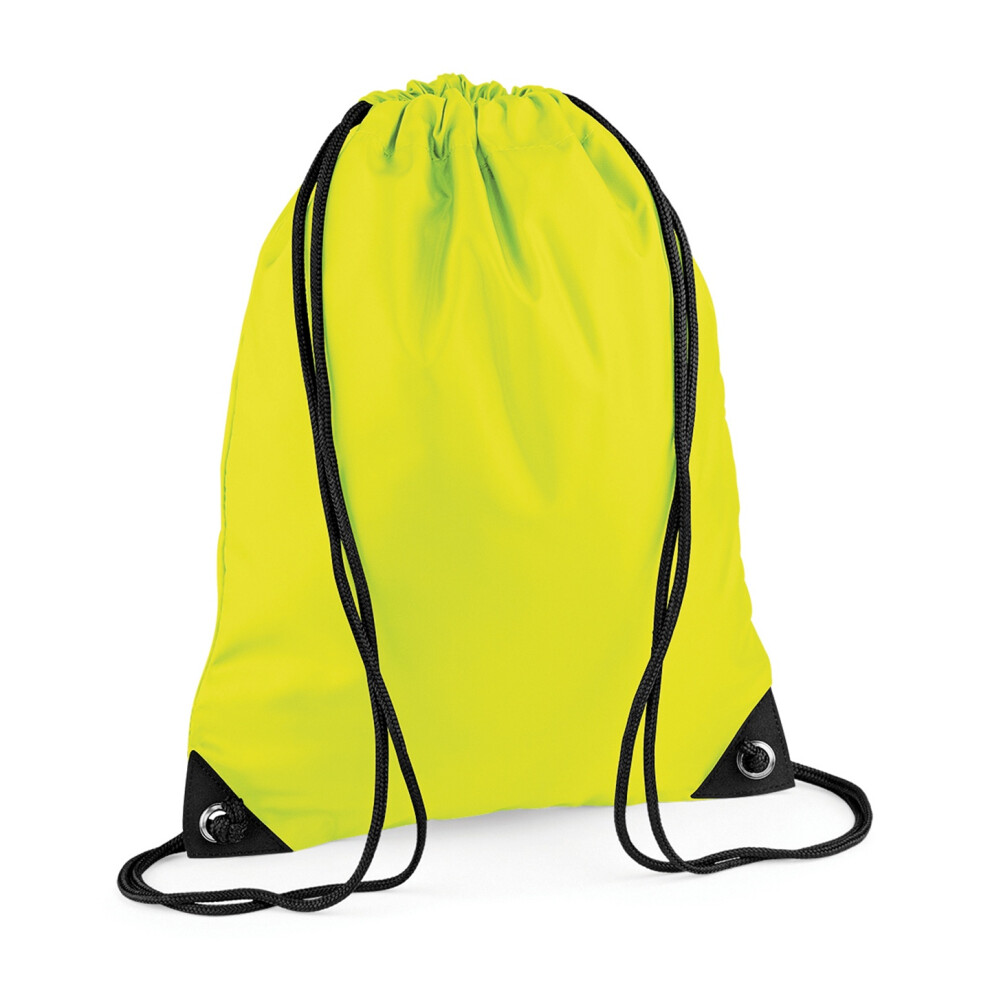 New Bagbase Unisex (One Size, Fluorescent ) Premium Drawstring Bag Yellow