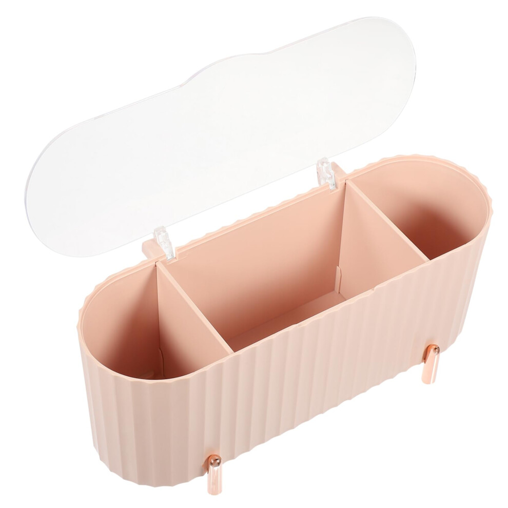 Makeup Sponge Holder with Dustproof Lid, 3Compartment Cosmetic Organizer Box for Travel and Vanity