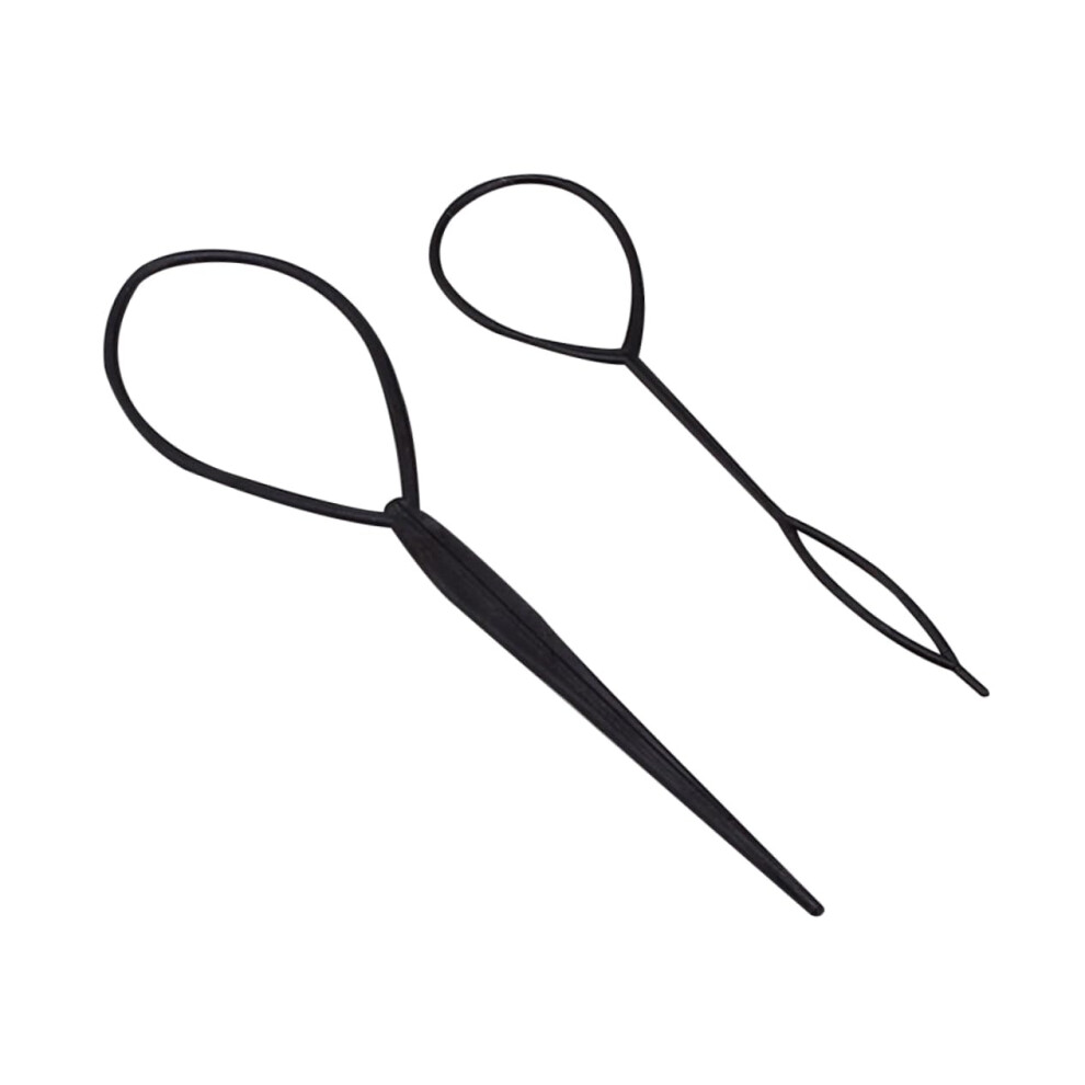 Hair Styling Tool Set with Dual Hair Loop Needles for Fast Braids and Ponytails Elastic Flexible Design