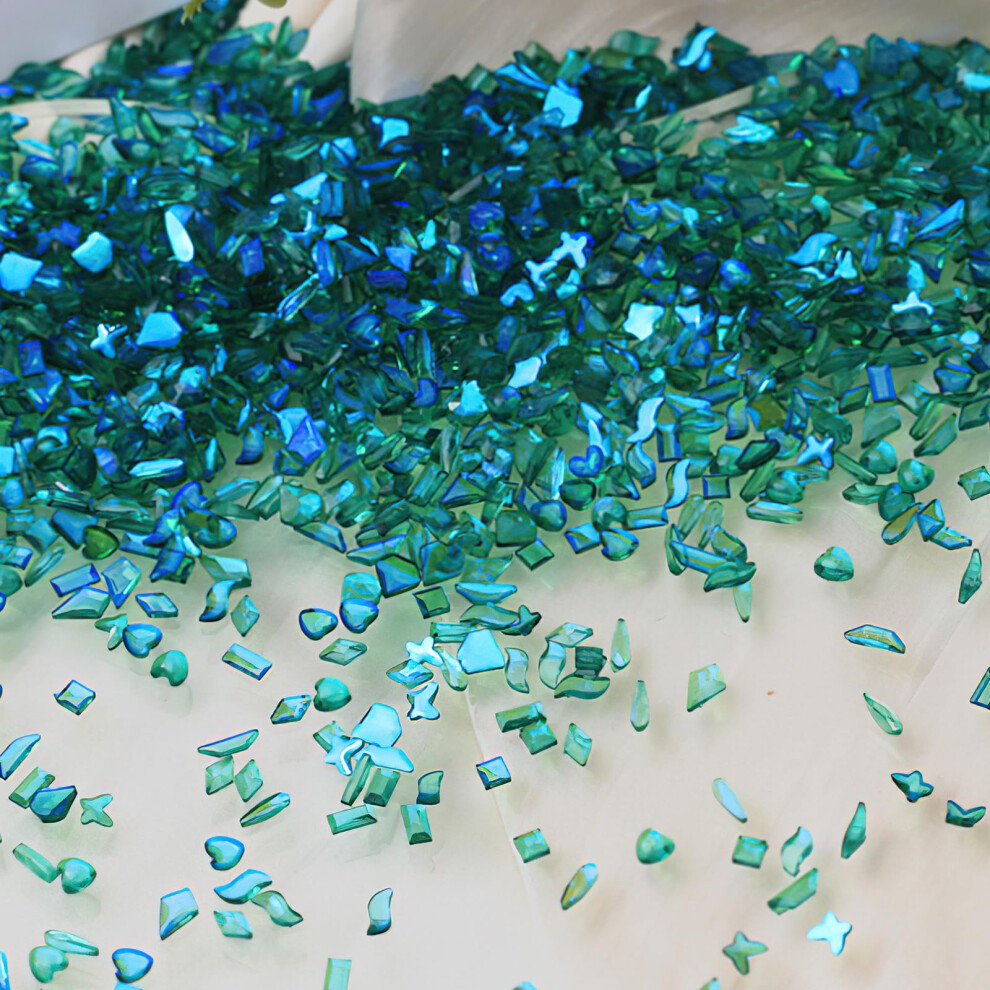 Luxury Green Mixed Shape Nail Art Rhinestones 3D Charms Flat Back Crystal Decorations 100Pcs