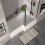 Balterley L Shape 1700x850 Shower Bath Set - Front Panel & Black Fixed Return Screen, Right Hand 6