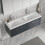 Balterley Partial Fluted 2 Drawer Wall Hung Vanity Unit with Double Ceramic Basin - 1200mm - Satin Dark Grey 3