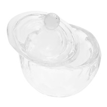 HeartShaped Glass Nail Art Dish with SpillProof Lid for Acrylic Powder and Accessories