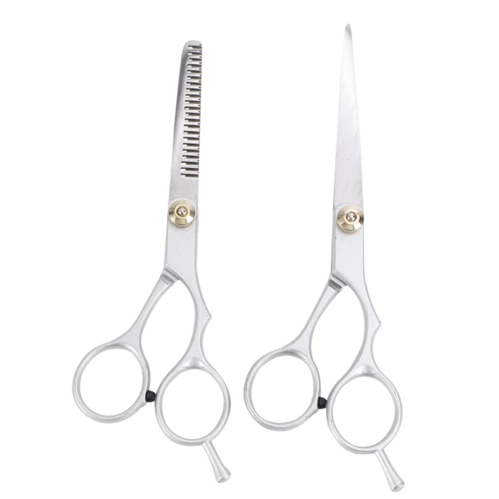 2pcs Professional Hair Cutting Scissors Set with Thinning Shears and Ergonomic Thumb Rest