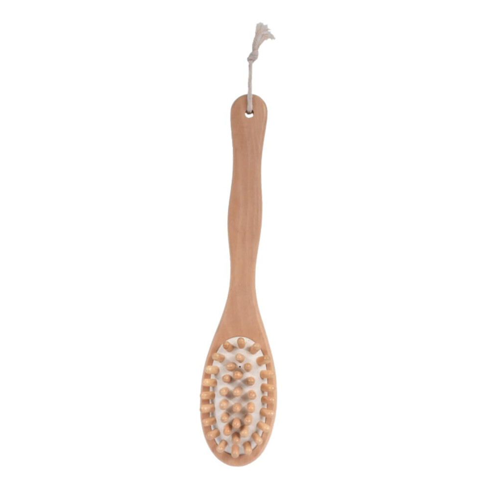 Long Handle Back Scrubber for Shower, DoubleSided Bath Brush with Durable Wooden Handle
