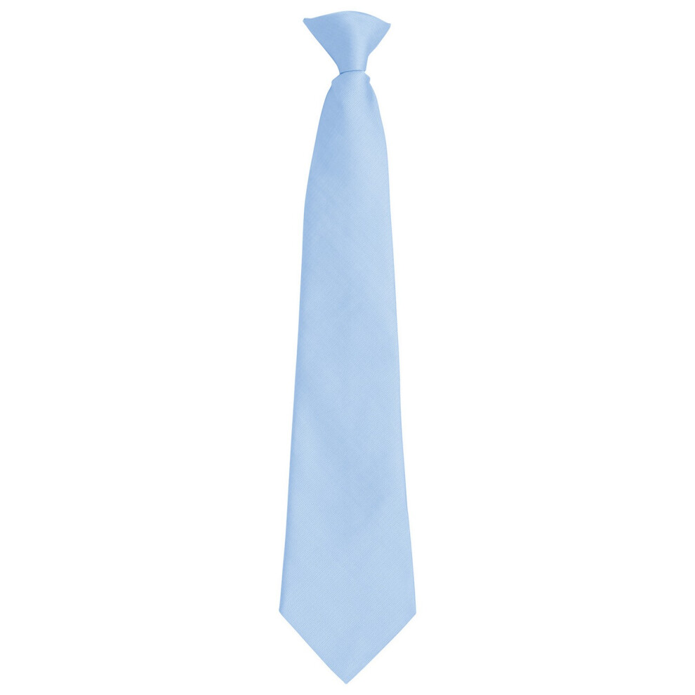 Premier (One Size, Mid Blue) Unisex Adult Colours Fashion Plain Clip-On Tie