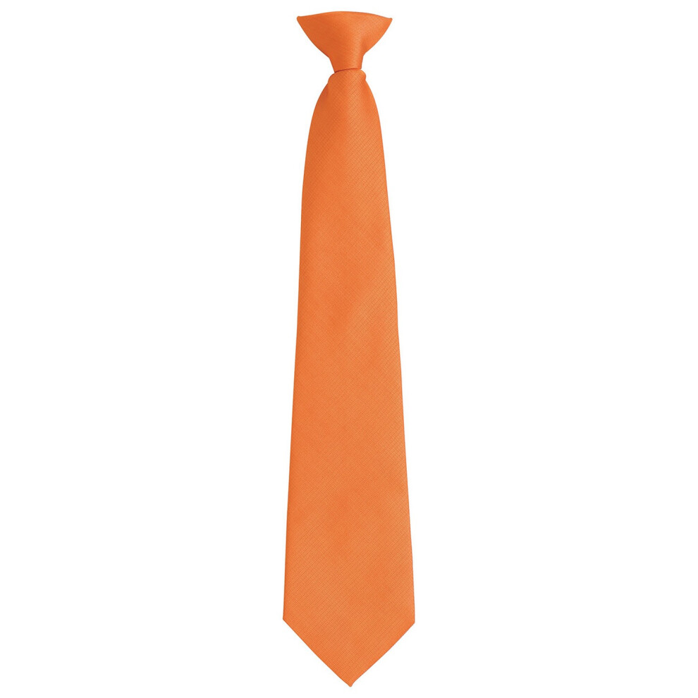 Premier Unisex Orange Colours Fashion Plain Clip-On Tie In - Image 2