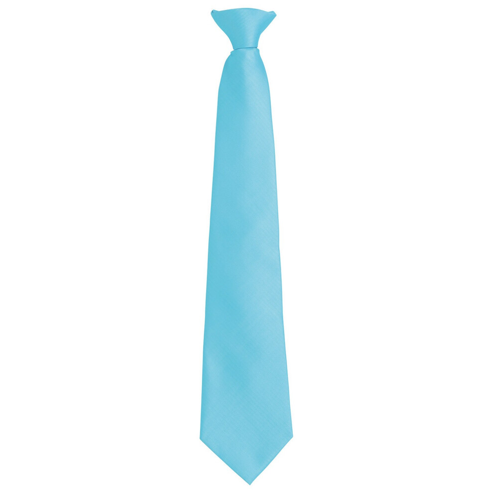 Premier (One Size, Turquoise) Unisex Adult Colours Fashion Plain Clip-On Tie