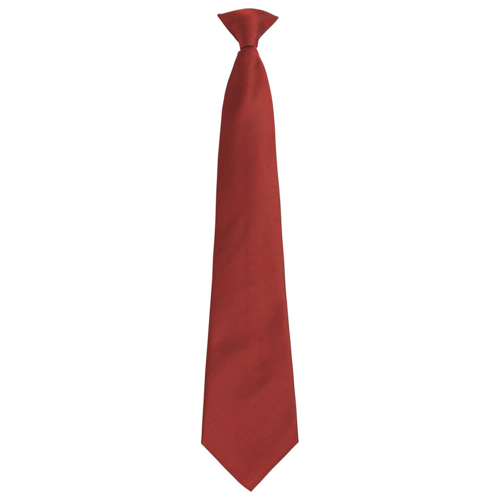 Premier (One Size, Burgundy) Unisex Adult Colours Fashion Plain Clip-On Tie