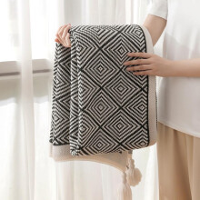 Black Cotton Throw Blanket 50x60 with Vintage Geometric Design and Long Tassels for Couch or Bed