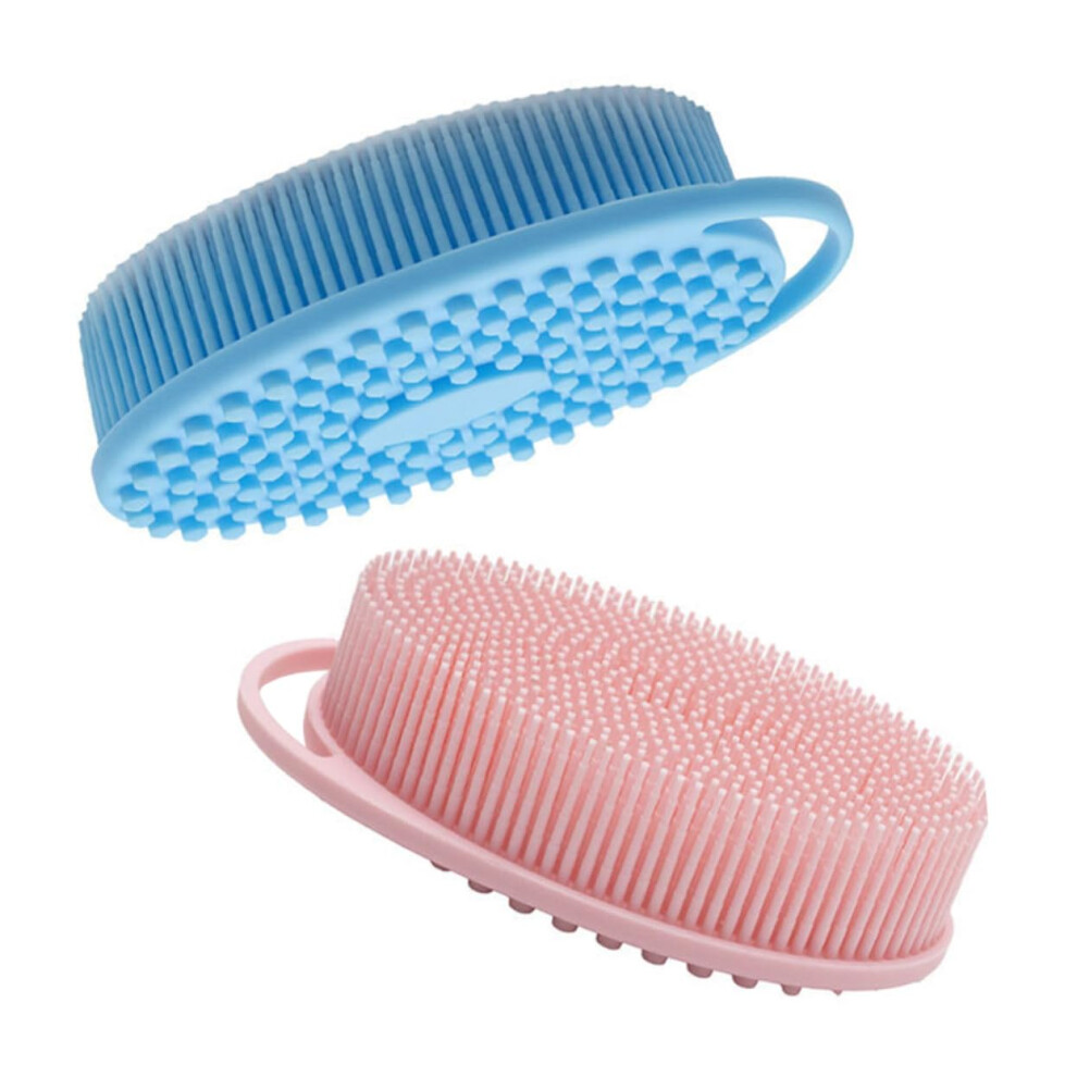 2pcs Silicone Scalp Massage Brush and Body Scrubber, DualâSided Design for Gentle Shower Exfoliation