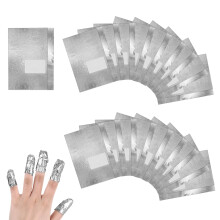 100 Pcs Gel Polish Remover Nail Foil Wraps with Precut Cotton Pads for Fast Soak Off Gel Removal