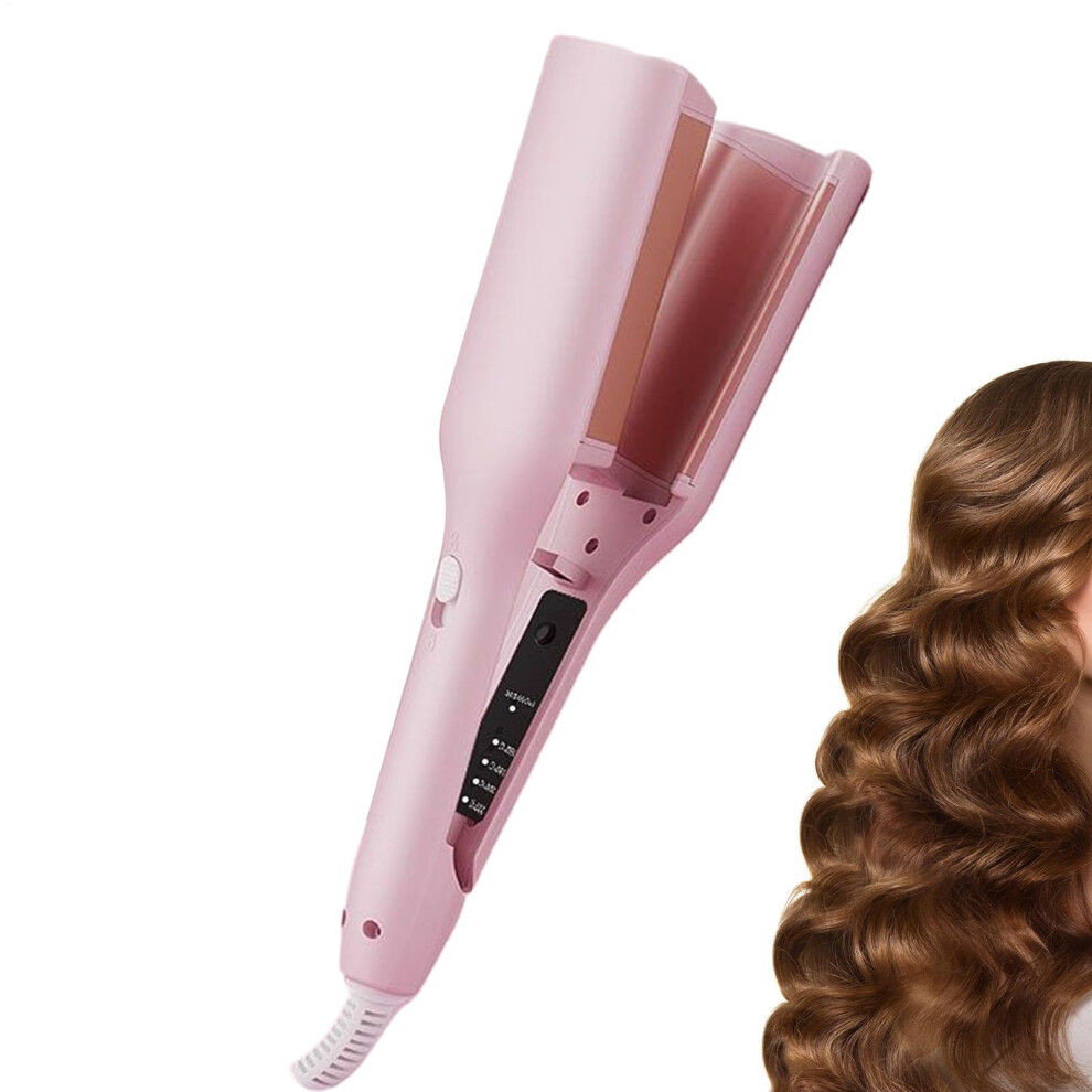 Pink Curling Iron With Negative Ionic Frizz Control, Vgroove Barrel, Adjustable Heat For All Hair Types,