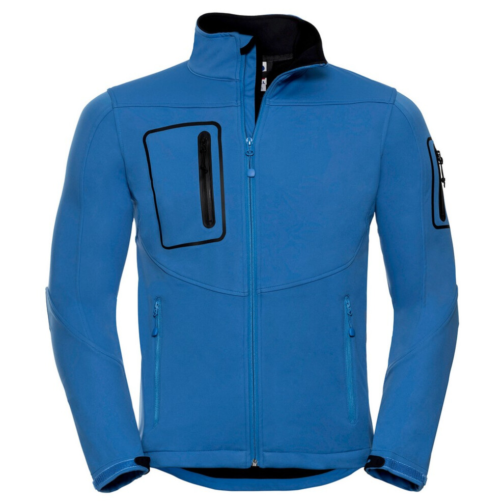 Russell (M, Azure Blue) Mens Sports Soft Shell Jacket