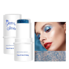 Body Glitter Stick with Chunky Holographic Sequins for Mermaid Festival Makeup Face Body Hair (Color 04)